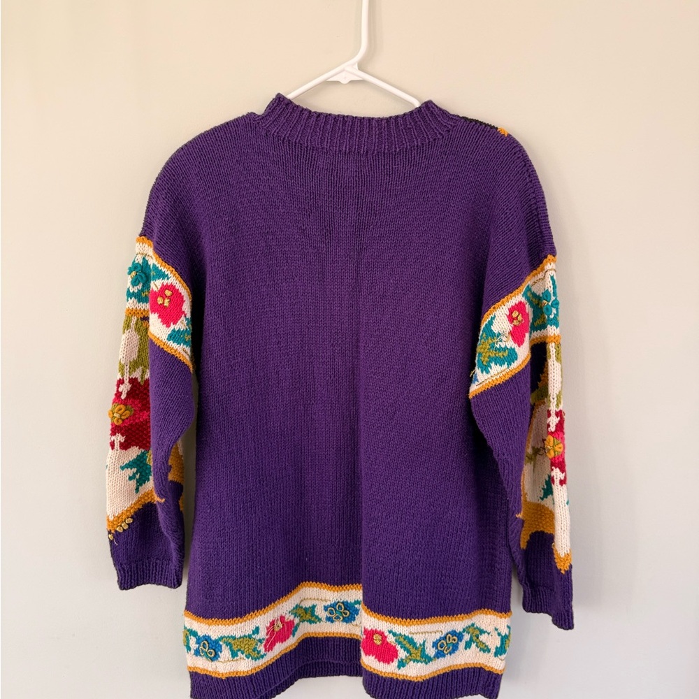 Colorful Patterned Women's Sweater - Picture 4 of 5